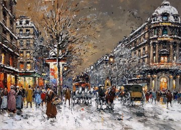 パリ Painting - yxj051fD 印象派のストリート シーン パリ